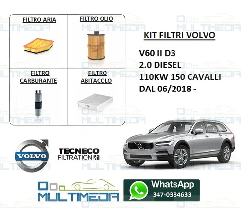 Kit tagliando filtri volvo v60 - kit,