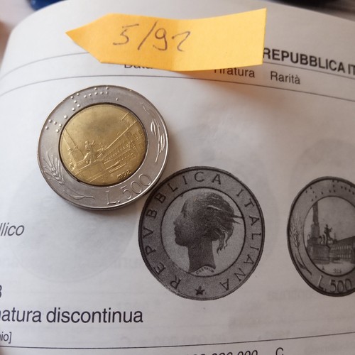 Moneta 500 lire - moneta,