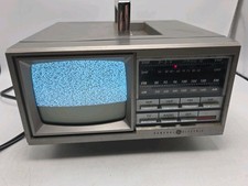 Spacemaker vintage GE Color Gamer TV e radio AM/FM portatile 7-7650A funziona