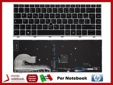 Tastiera Italiana per HP EliteBook 840 G5 840 G6 Frame Silver, Retroilluminata