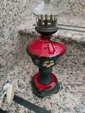 Lampada da tavolo porcellana e metallo con vetro trasparente vintage