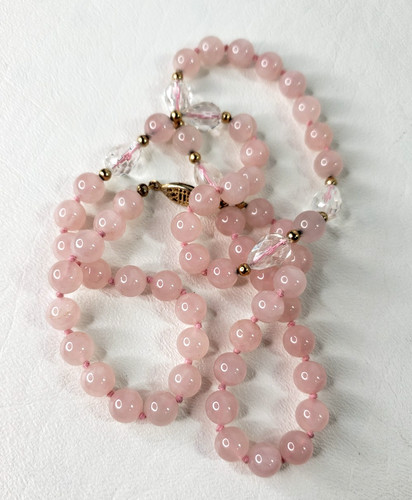 Collana vintage quarzo rosa - collana,