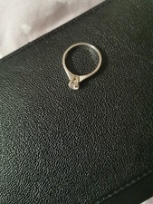 anello donna solitario in platino 950, diamante 0.33 ct, diam 4,67, mis 12