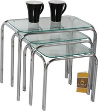 Set 3pz Tavolini Nesting Vetro