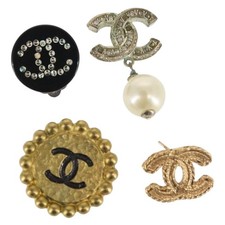 CHANEL Earring metal 4 Set