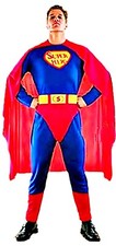 Costume Super eroe Carnevale blu Adulti Uomo Taglia Unica Natale L.3961