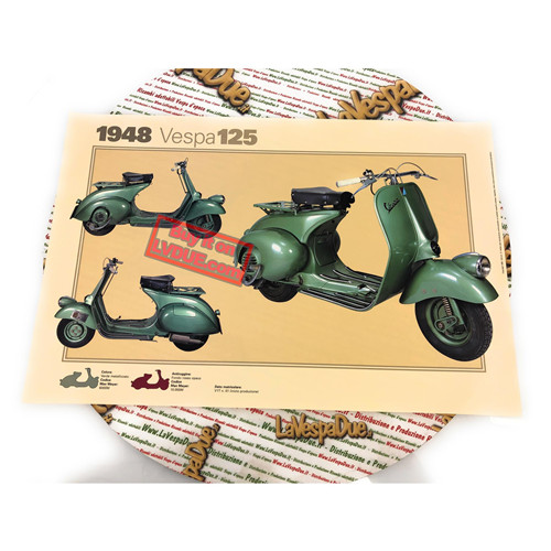 Poster vespa tecnica 125 1948 - poster,