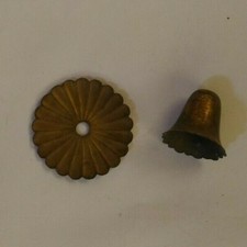 ghiera lampadario lampada soffitto ornamento ottone vintage anni '60 - 2 pezzi