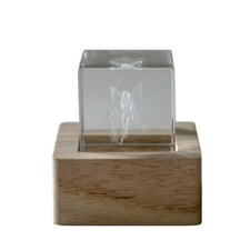 Collezione Lampo cubo cristallo Fata luminoso base legno bomboniere 2026 idee re