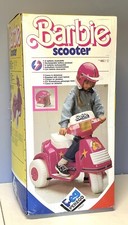 VINTAGE PEG PEREGO MATTEL BARBIE SCOOTER ANNI 80 Elettrico Moto Con Casco #NUOVO