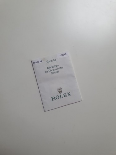 Certificato garanzia rolex - certificato,