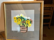 Enotrio. Fiori. Prova d'artista ritoccata a mano. Con cornice