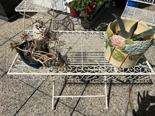 Elegante set da giardino vintage anni ‘30 ferro battuto – 1 tavolino + 2 sedie