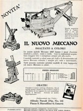 PUBBLICITA' 1927 MECCANO GIOCO