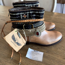 Stivaletti Emonk Ibiza - fatti a mano in Spagna - stivali boho in pelle - donna taglia 38