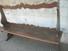 PANCA RUSTICA FRATINA CON DECORI LACCATI - ABETE MASSELLO - DA RESTAURARE - 1950