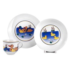 DUCKS Set di stoviglie per bambini piatti bambini THUN CECA porcellana 3 pezzi per 1 pers