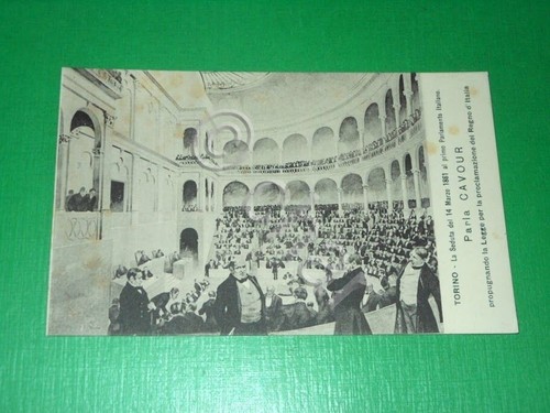 Cartolina torino 1861 seduta - torino,