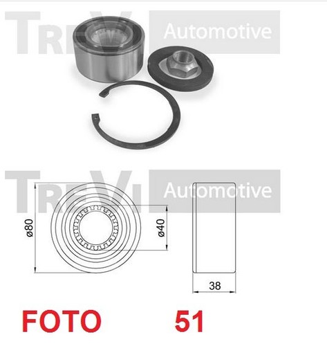 Vkba738 kit cuscinetti ruota - vkba738,