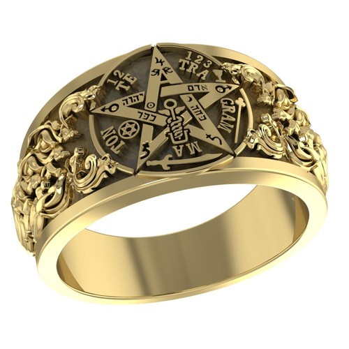 Anello fascia tetragramma - anello,