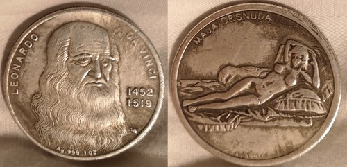 Vinci silver coin - silver, leonardo