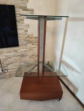 Mobile porta tv con ruote In Vetro Cristallo 
