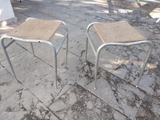 Coppia sgabelli vintage pouf