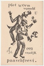 PIET WORM: Ostergrüße,  "...wenscht U een vroolijk paaschfeest", Musikanten