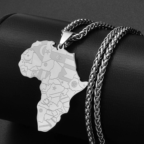 Collana mappa africa con - africa,