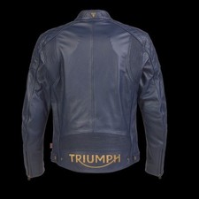 Giacca pelle uomo Triumph moto corsa biker vera pelle di mucca