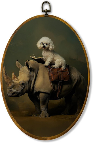 Bichon frise rhino ovale arte - ovale,