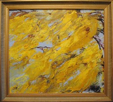 Mimosa.Original framed oil
