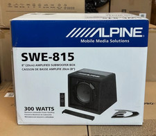 Alpine 8" 20cm Auto Amplificato Attivo NUOVO Subwoofer 300W Bass Box Telecomando SWE-815