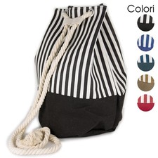 Sacca mare uomo tela canvas borsa da palestra zaino grande sport in spiaggia