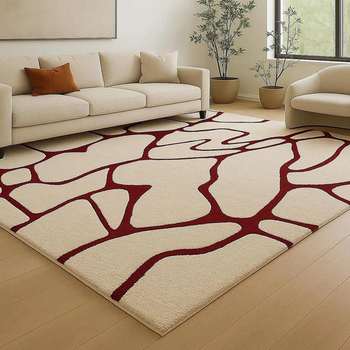 Tappeto moderno astratto - , rosso