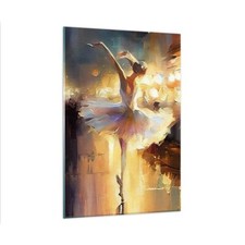 Quadro su Vetro 80x120cm Ballerina Danza Colore Ad Olio Stampe Moderni Murale