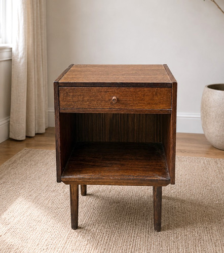 Comodino vintage teak metà - vintage,