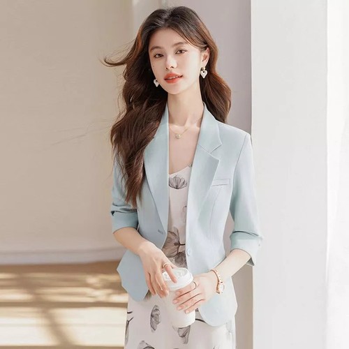 Blazer donna elegante azzurro - blazer,