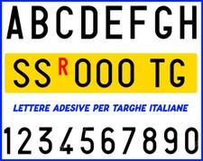 Lettere adesive targa ripetitrice ITALIANA auto rimorchio camion roulotte traino