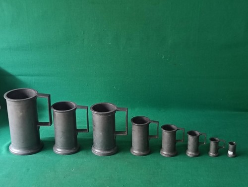 Set boccali peltro - pesi, e