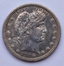 Moneta Argento Usa Quarter Dollar Liberty 1906 New Orleans