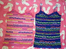 Top canotta ragazza L fiori pizzo x2 rosa blu Aeropostale girls top camisole