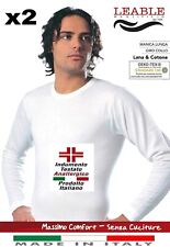 LEABLE 3 MAGLIA INTIMA UOMO CALDO COTONE MANICA LUNGA GIROCOLLO COLORI ASSORTITI