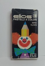 SCATOLA 1 2 PASTELLI CORTI A COLORI ELIOS FILA SERIE CLOWN MADE IN ITALY 