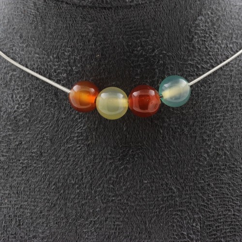 Collana perle agata - collana, 4