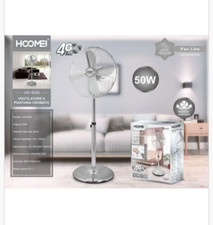 Chrome Metal Floor Fan 50W