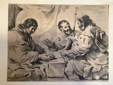Cena emmaus guercino - emmaus,