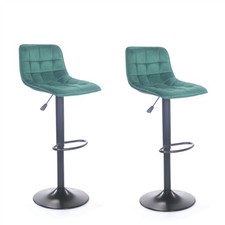 2 X Velluto Verde Sgabelli Da