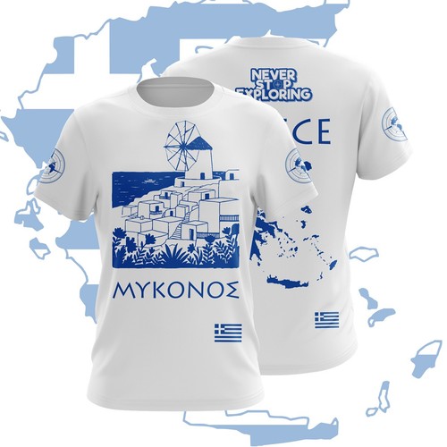 Maglietta grafica mykonos - maglietta,