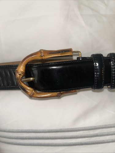 Gucci bamboo buckle belt black - bamboo,